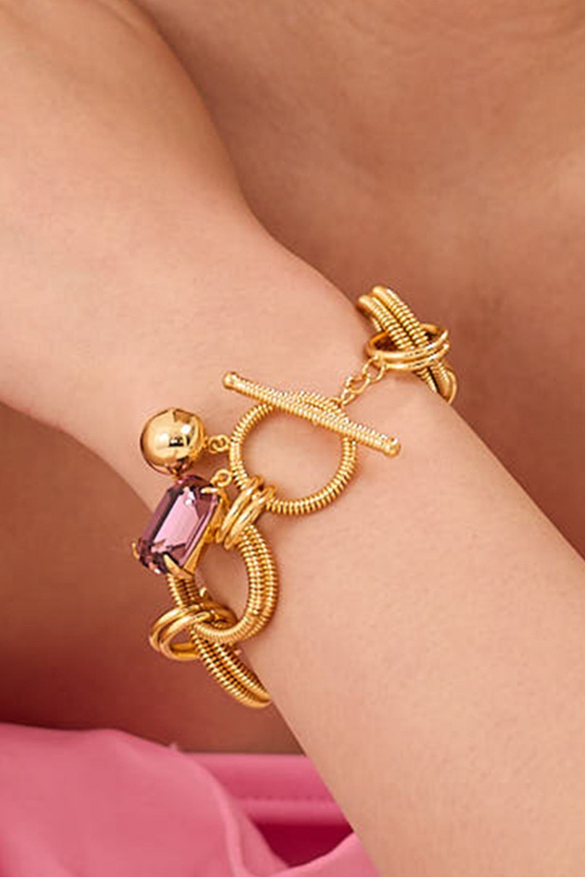 Buy Gold Plated Crystal Bracelet by Ruhheite for Women online at ScrollnShops